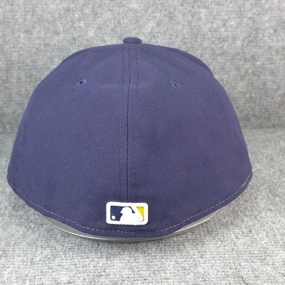 Tampa Bay Rays Hat Players Cap Fitted Navy Blue 7 5/8 MLB Baseball Mens New Era - Picture 3 of 8